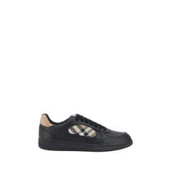 Burberry Black Calf Leather Bos Taurus Low Top Sneakers - EU44/US11