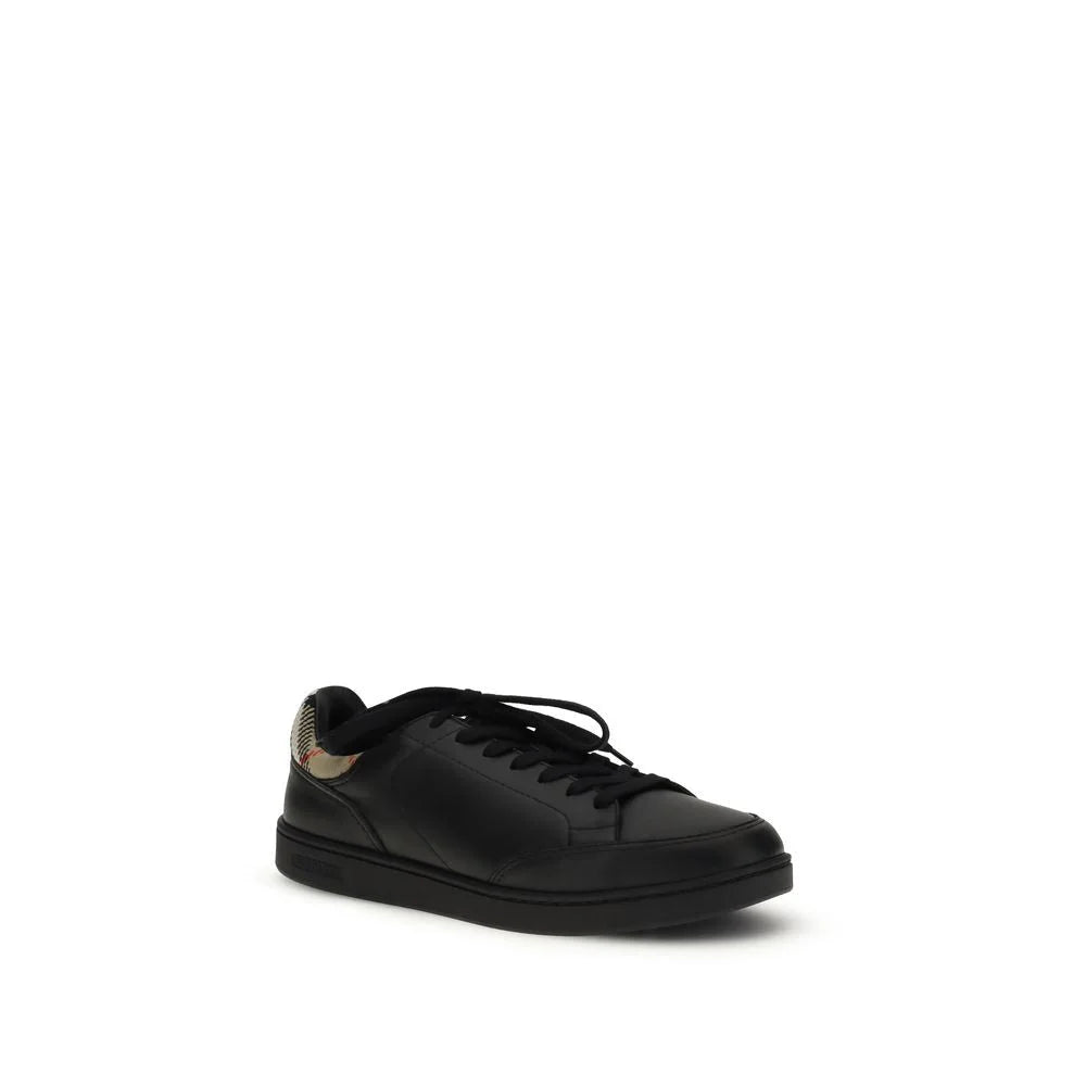 Burberry Black Calf Leather Bos Taurus Low Top Sneakers - EU44/US11