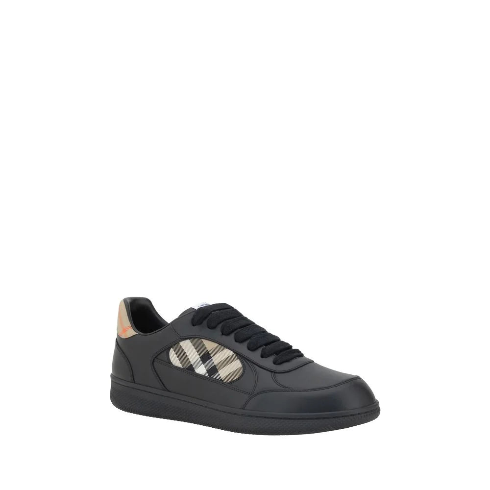 Burberry Black Calf Leather Bos Taurus Low Top Sneakers - EU44/US11