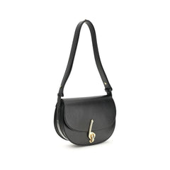 Burberry Black Calf Leather Bos Taurus Shoulder Bag