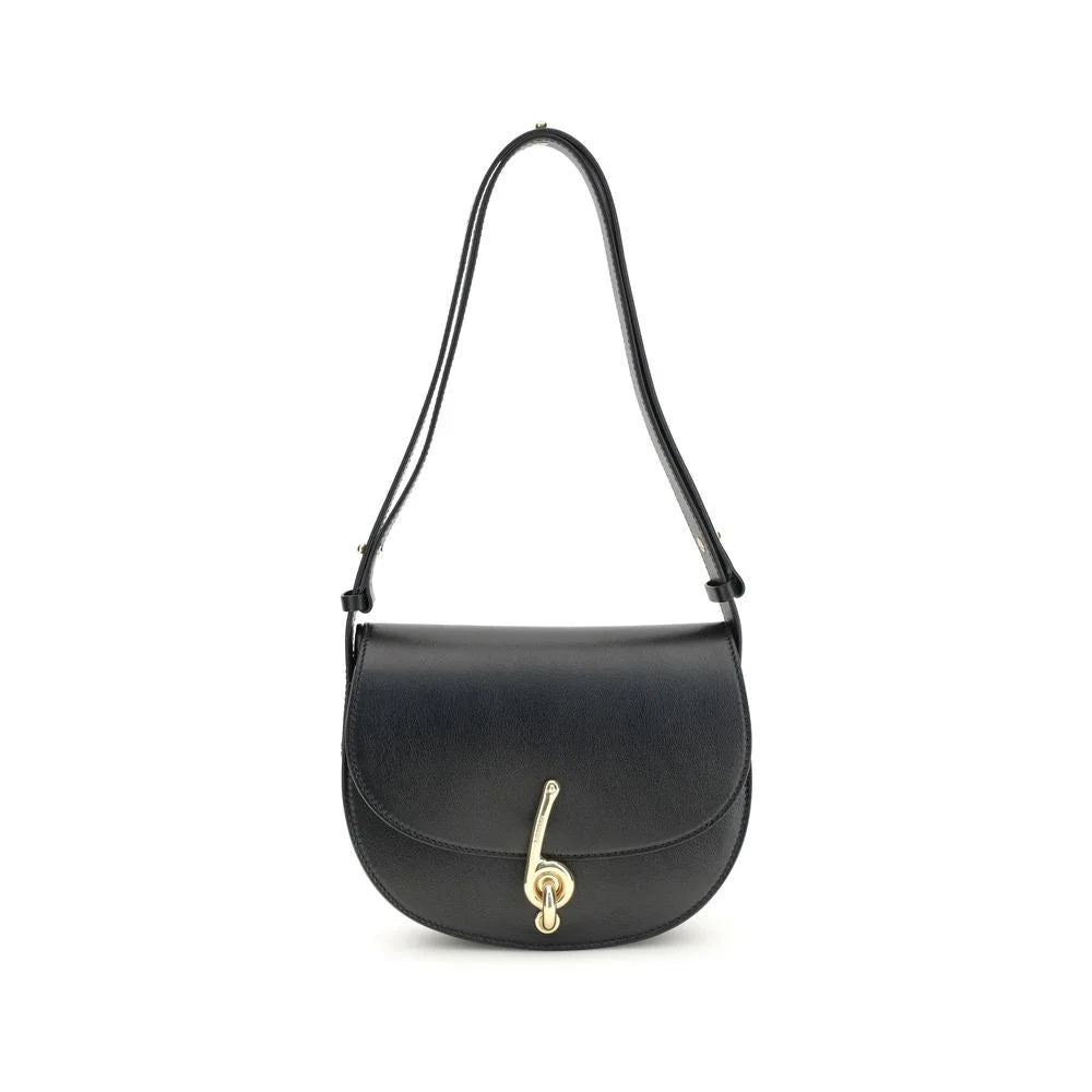 Burberry Black Calf Leather Bos Taurus Shoulder Bag