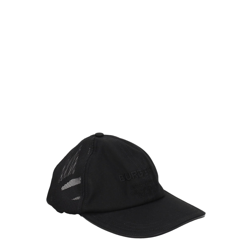Burberry Black Cotton Caps (Baseball Hat) - XS
