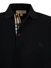 Burberry Black Cotton Collared Polo Shirt - Polos