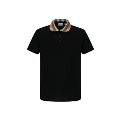 Burberry Black Cotton Polo Shirt
