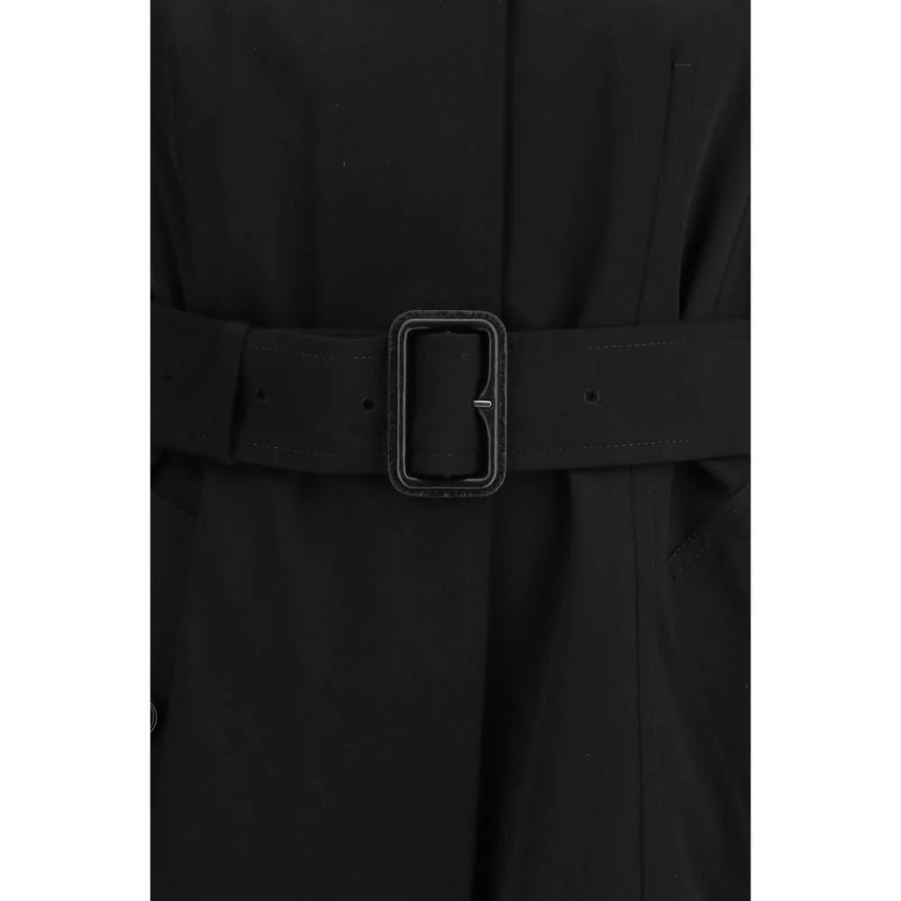 Burberry Black Cotton Trench Coat - 6