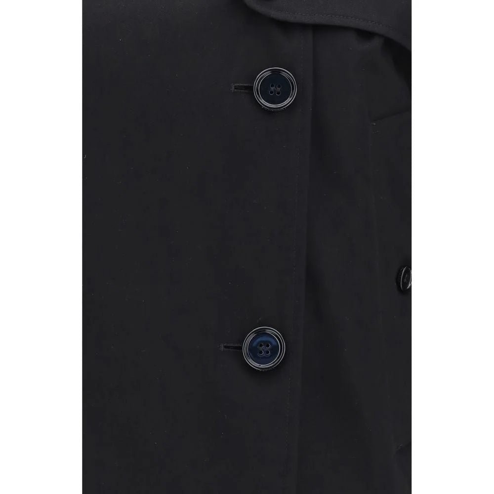Burberry Black Cotton Trench Coat - 6