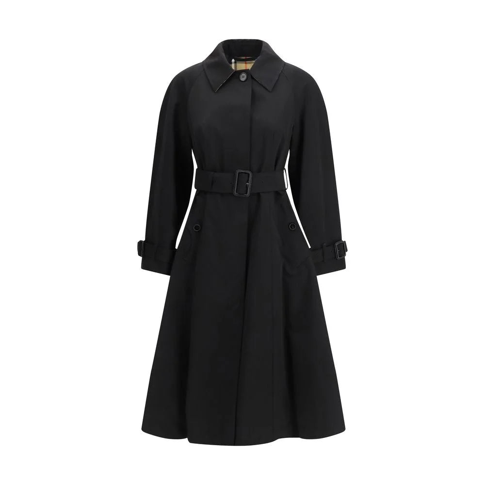 Burberry Black Cotton Trench Coat - 6