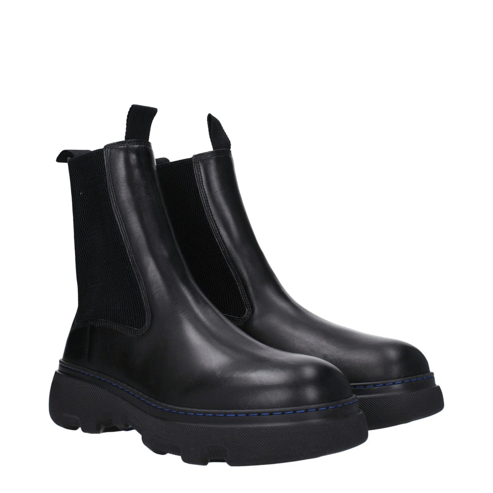 Burberry Black Leather Ankle Boots