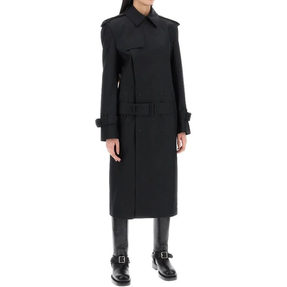 Burberry Black Polyester Coat - 42