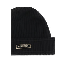 Burberry Black Wool Oves Aries Beanie - UNI