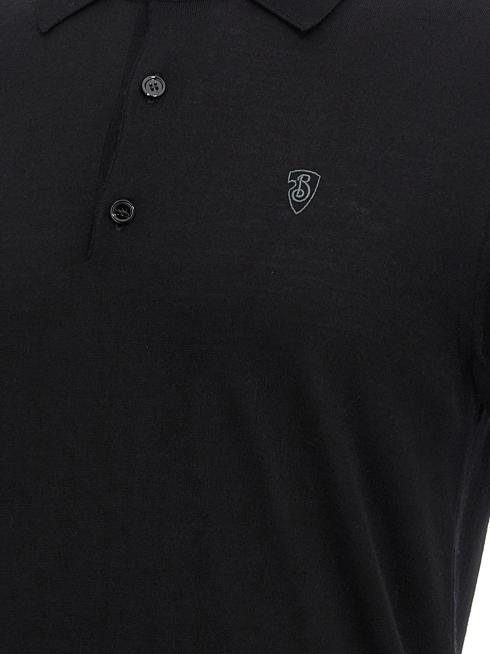 Burberry Black Wool Polo Shirt