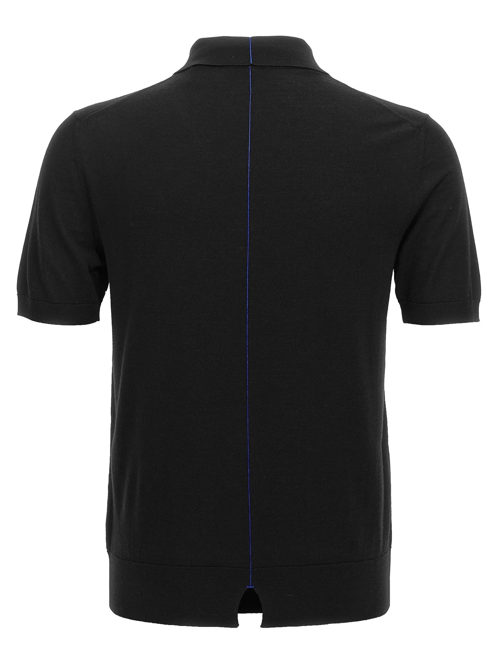 Burberry Black Wool Polo Shirt