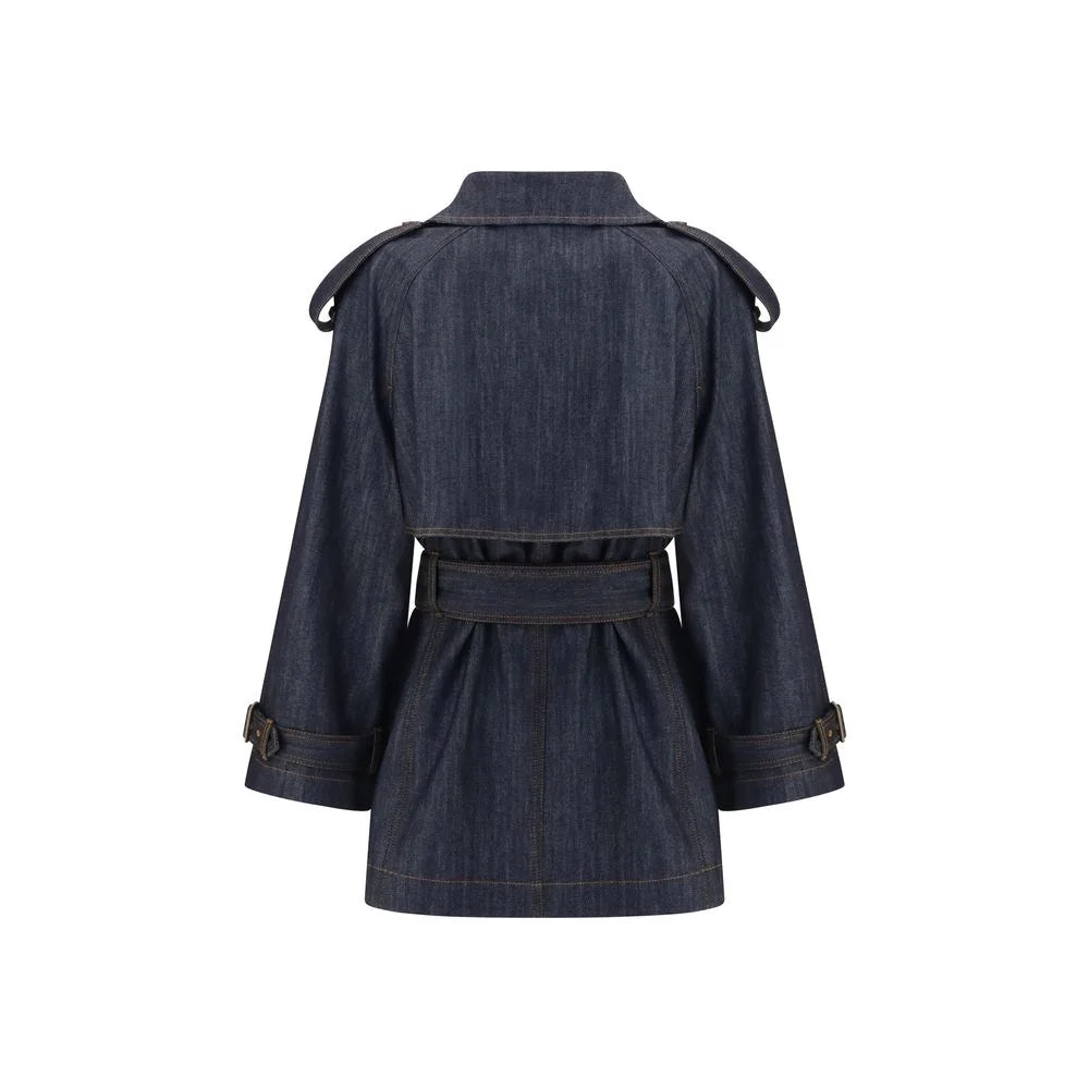Burberry معطف قطني أزرق - 6