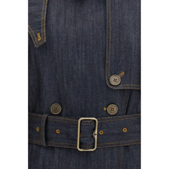 Burberry معطف قطني أزرق - 6