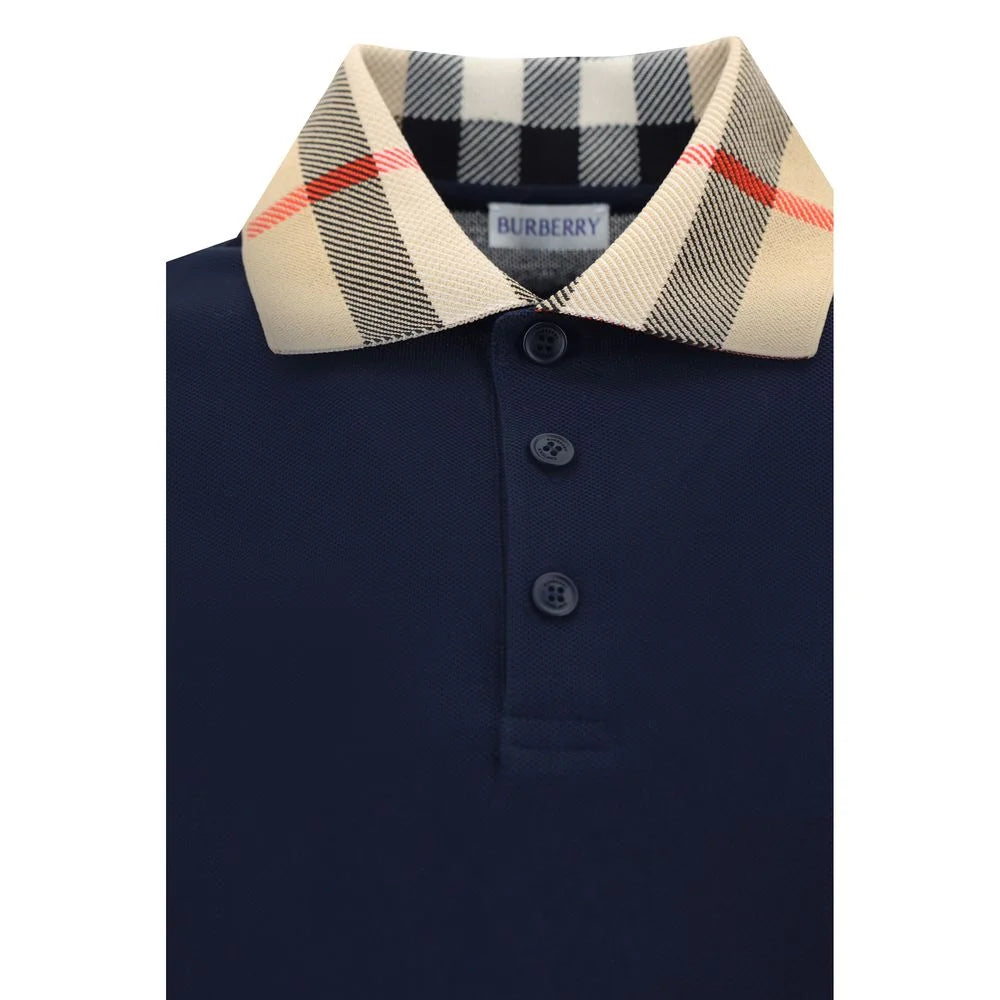 Burberry Blue Cotton Polo Shirt