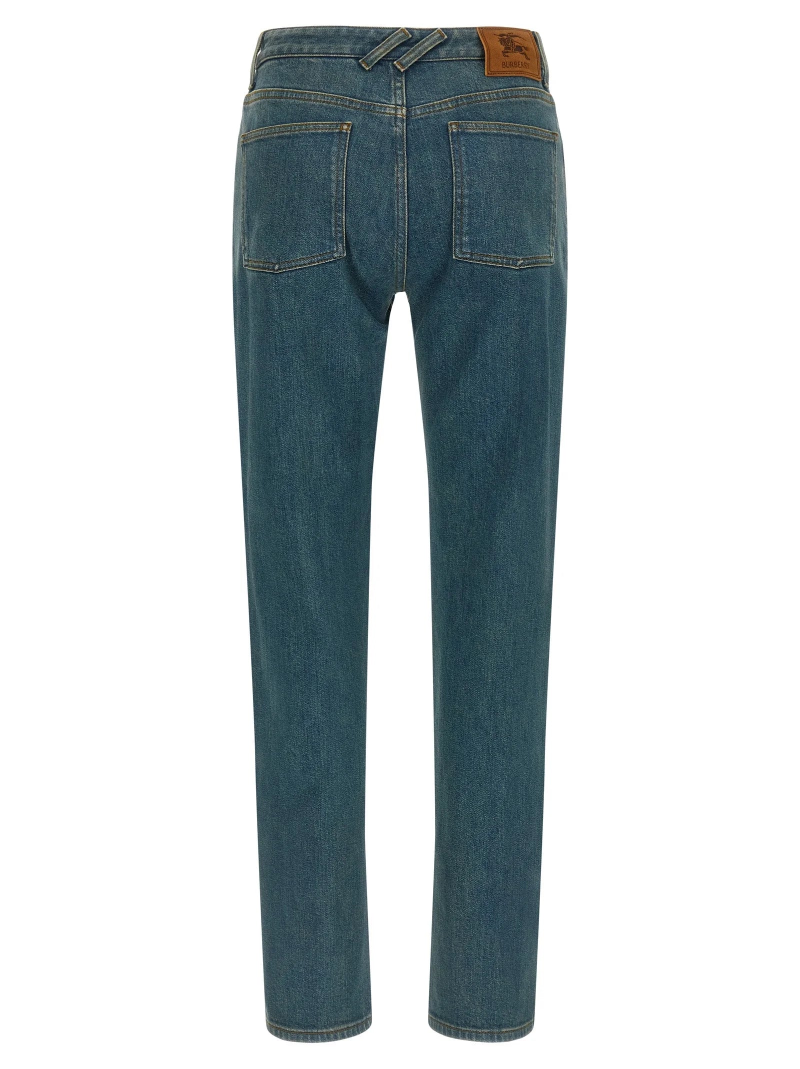 Burberry Blue Cotton Straight-Leg Jeans