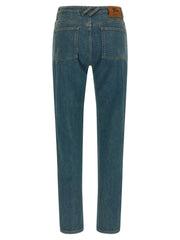 Burberry Blue Cotton Straight-Leg Jeans