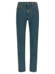 Burberry Blue Cotton Straight-Leg Jeans