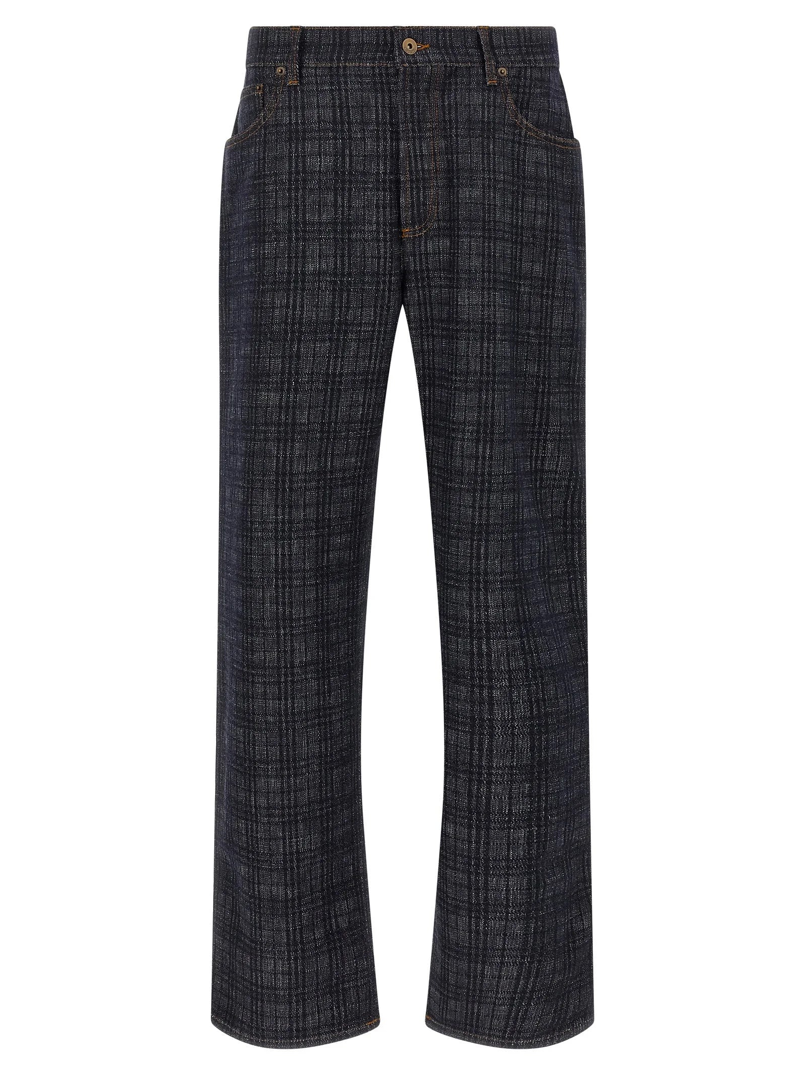 Burberry Blue Cotton Straight-Leg Jeans