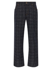 Burberry Blue Cotton Straight-Leg Jeans