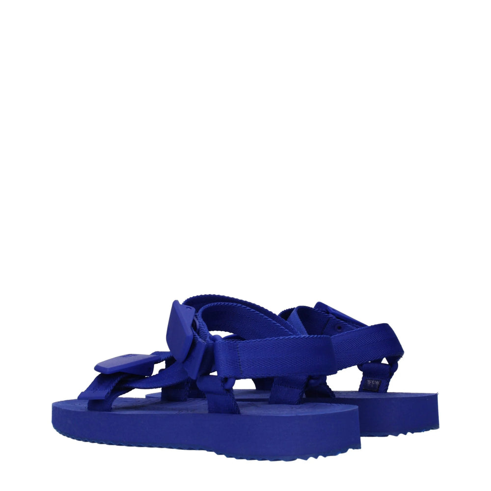 Burberry Blue Fabric Flat Sandals - EU37/US7