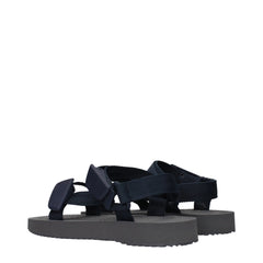 Burberry Blue Fabric Flat Sandals - EU37/US7