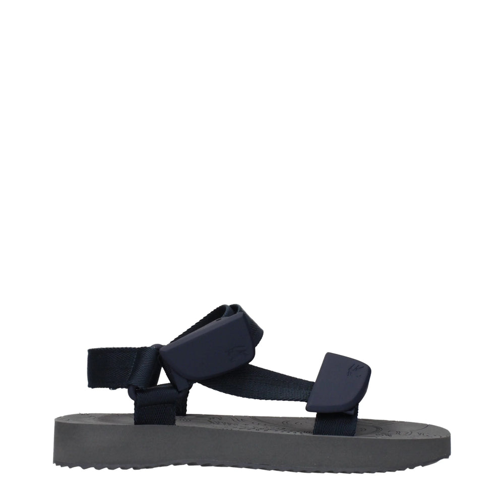 Burberry Blue Fabric Flat Sandals - EU37/US7
