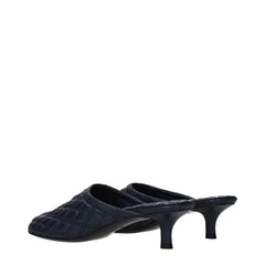 Burberry Blue Leather Slippers - EU38/US8