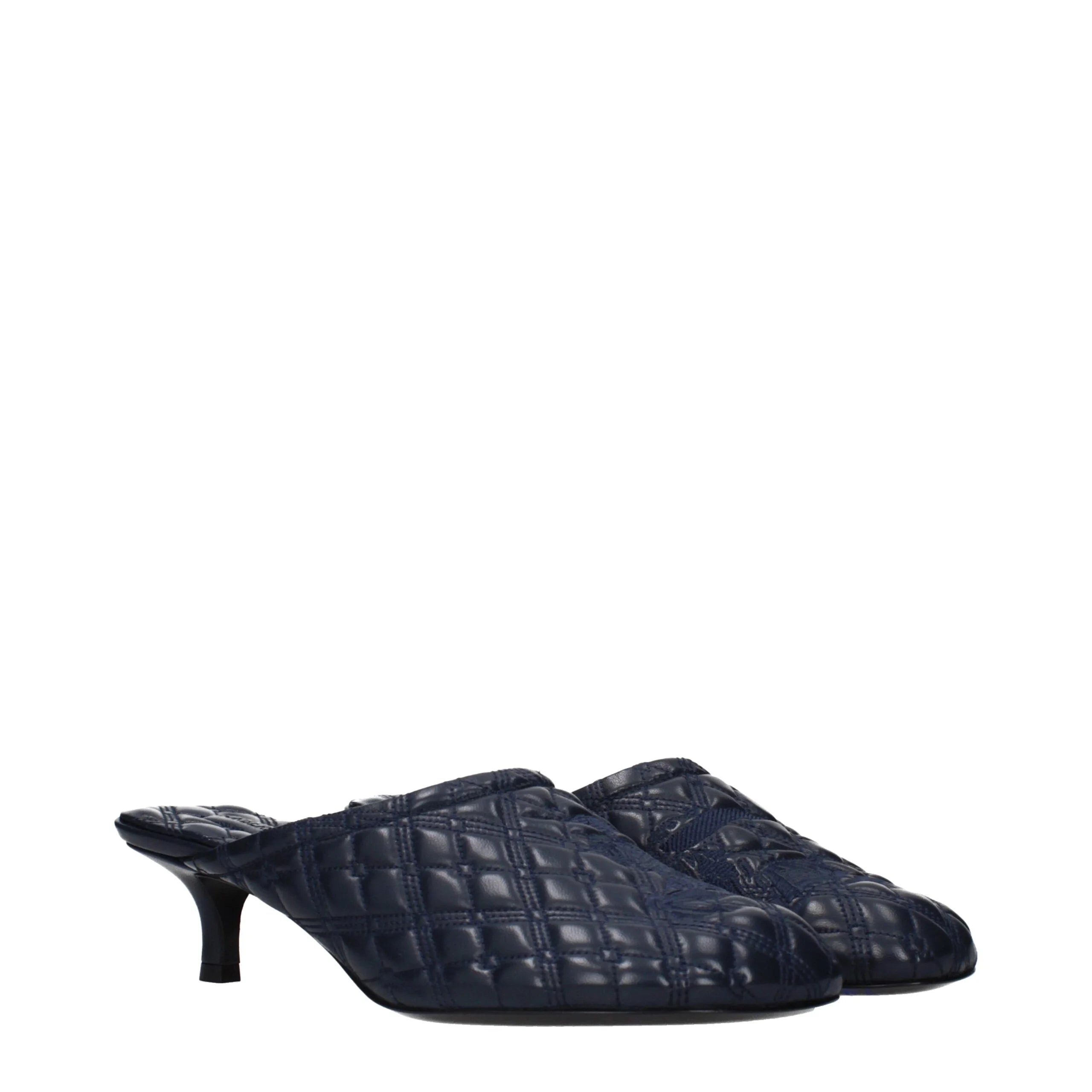 Burberry Blue Leather Slippers - EU38/US8