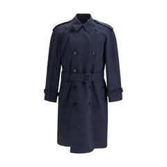 Burberry Blue Polyester Trench Coat