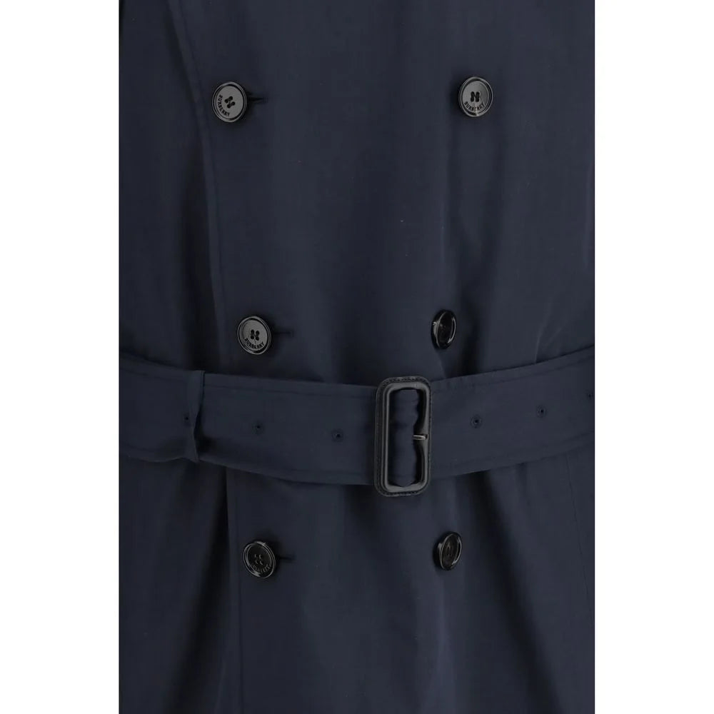 Burberry Blue Polyester Trench Coat