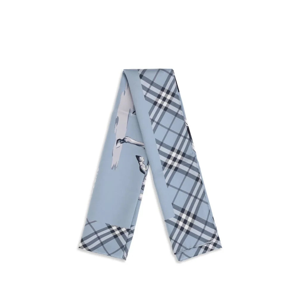 Burberry Blå Silkeskjerf