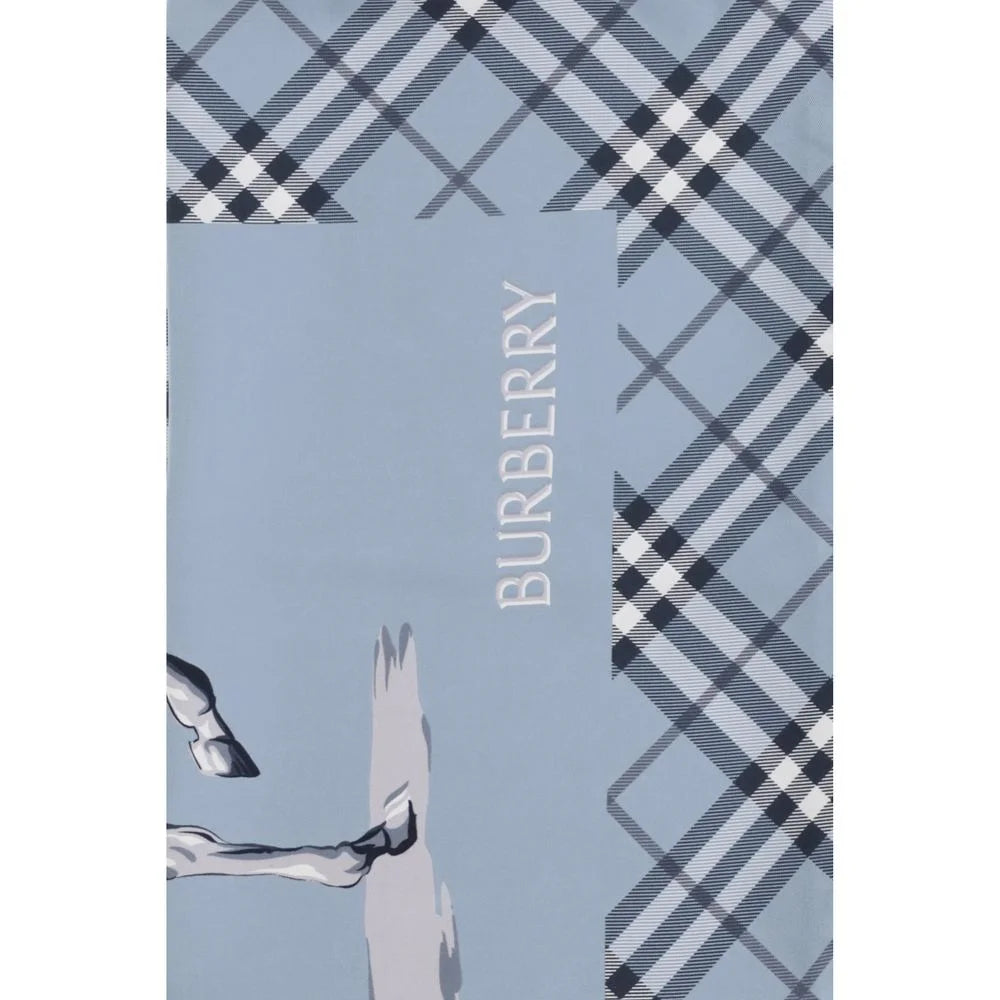 Burberry Blå Silkeskjerf