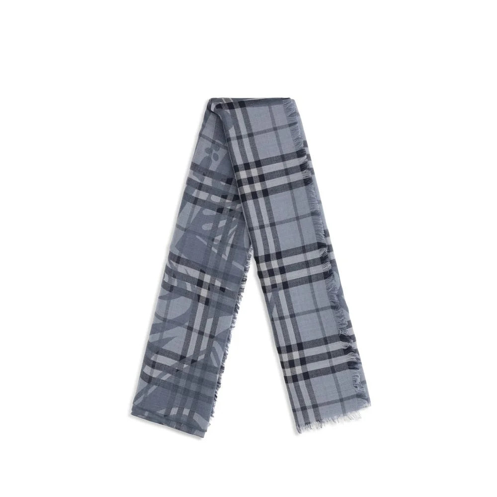 Burberry Blue Wool Oves Aries Foulard