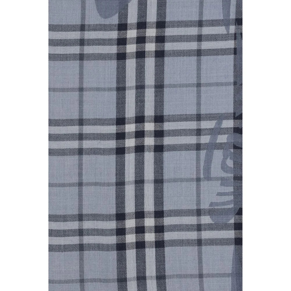 Burberry Blue Wool Oves Aries Foulard