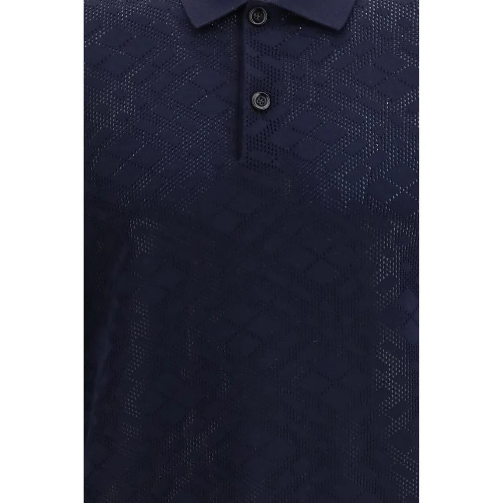 Burberry Blue Wool Polo Shirt