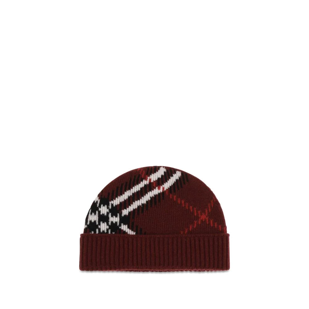Burberry Bordeaux Cashmere Beanie - UNI
