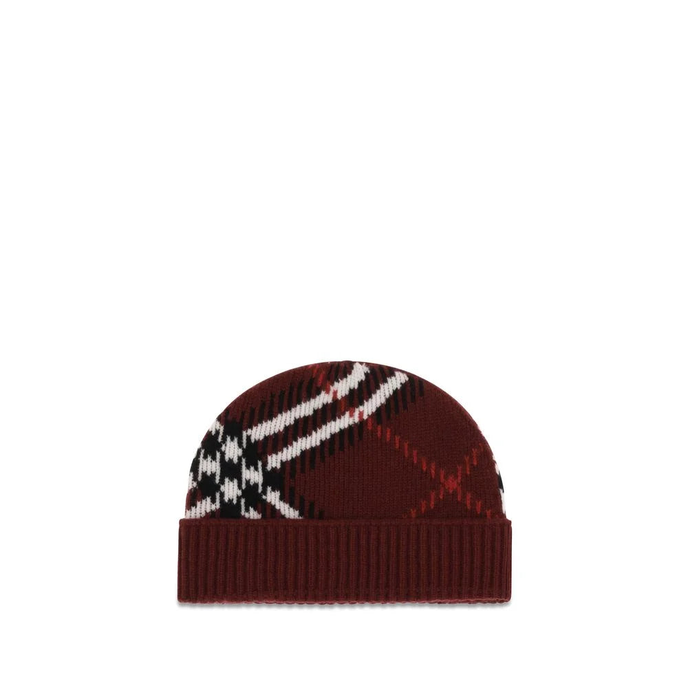 Burberry Bordeaux Cashmere Beanie - UNI