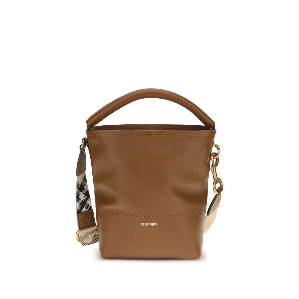 Burberry Mala de Balde de Pele de Vitelo Castanha Bos Taurus