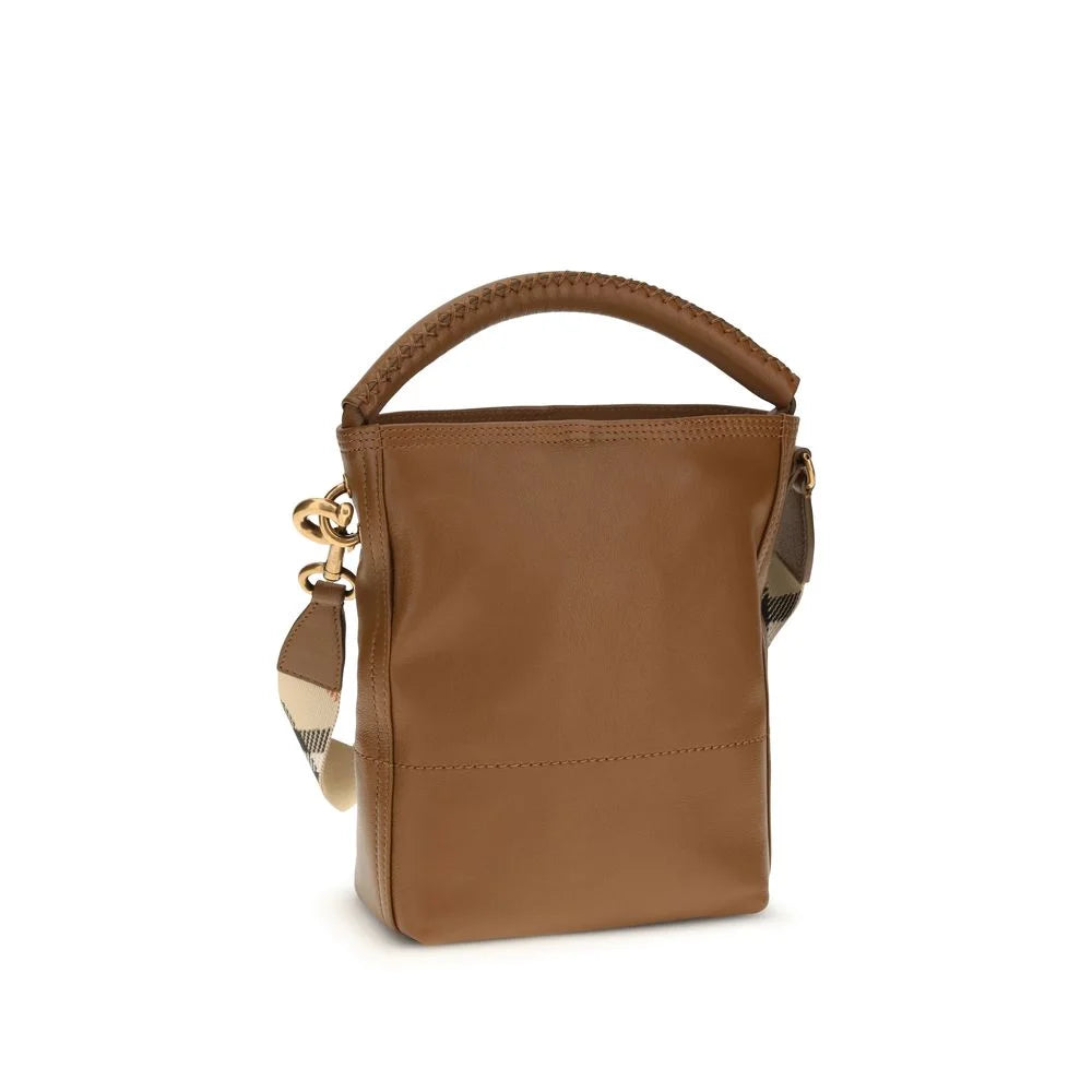 Bolsa de Balde em Couro de Vitelo Castanho Burberry