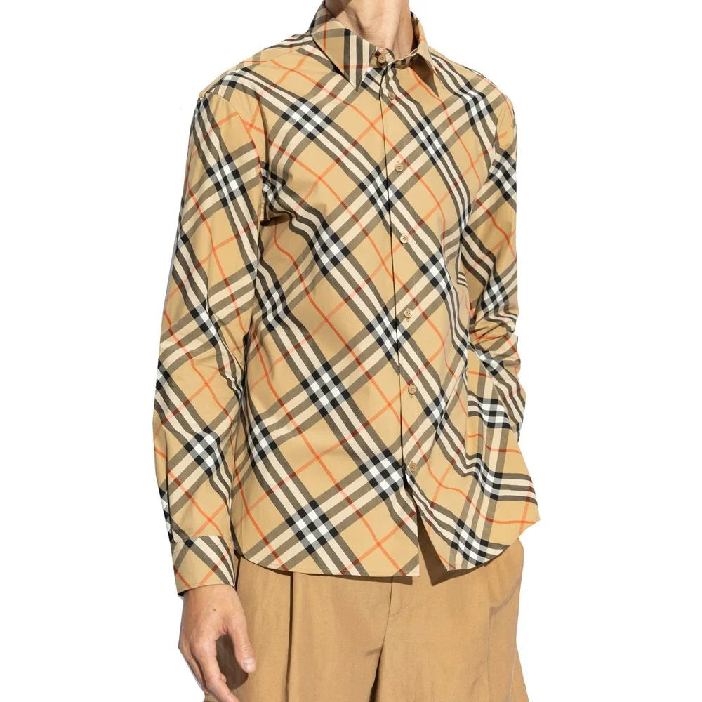 Burberry Brown Cotton Pattern Shirt - XL