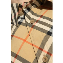Burberry Brown Cotton Pattern Shirt - XL