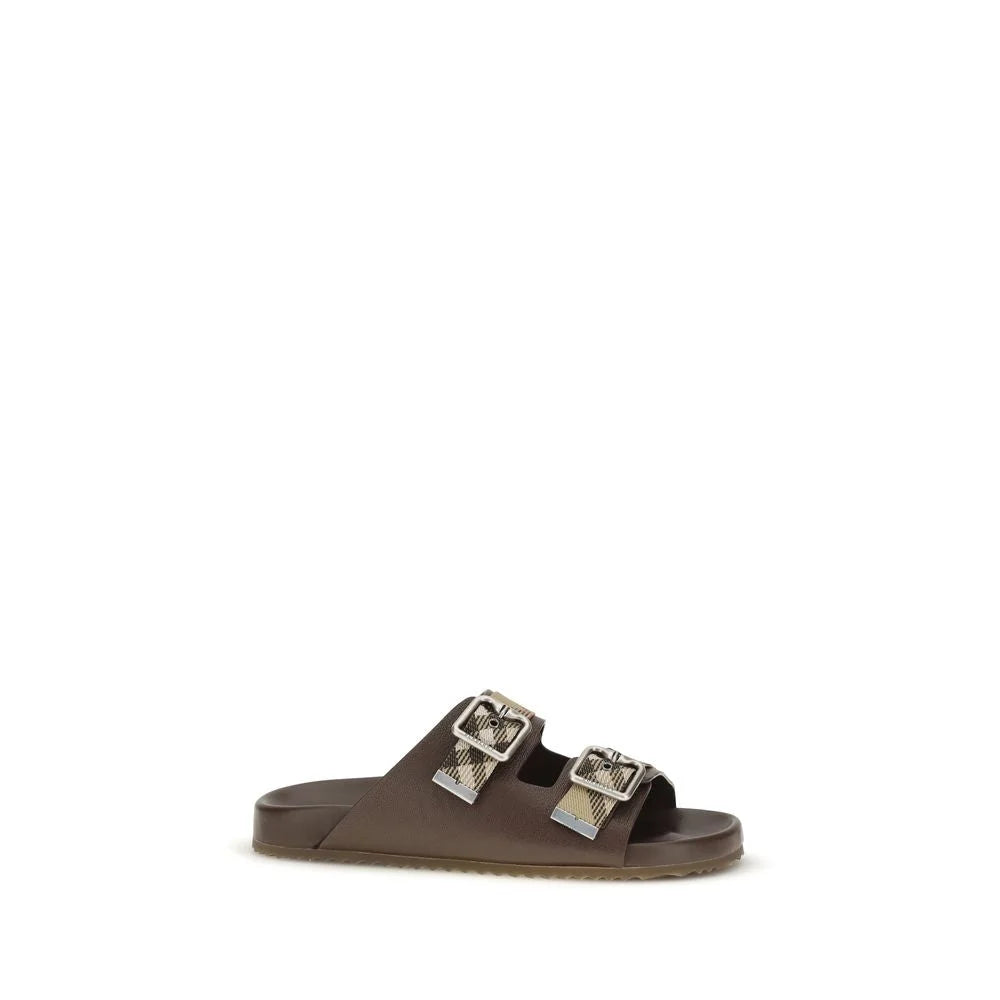 Burberry Brown Goatskin Flat Sandals