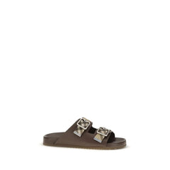 Burberry Brown Goatskin Flat Sandals