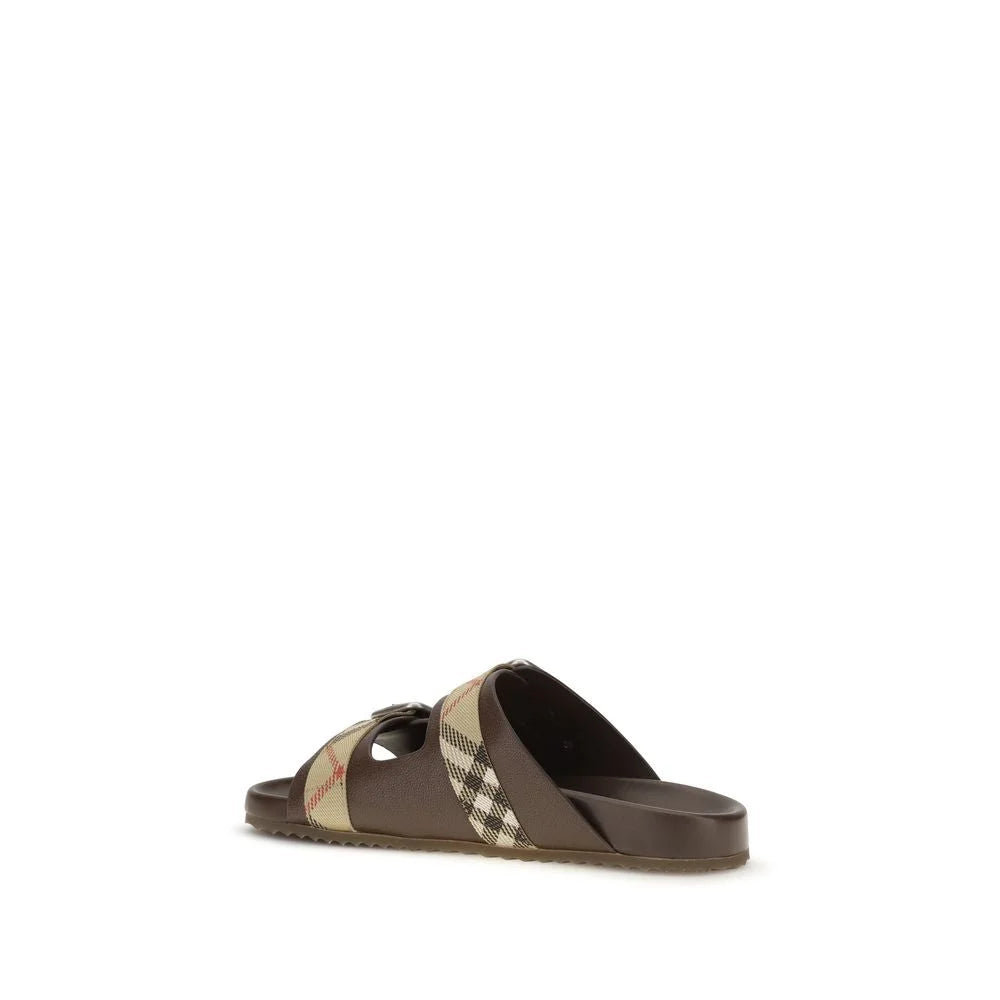 Burberry Brown Goatskin Flat Sandals - EU39/US6