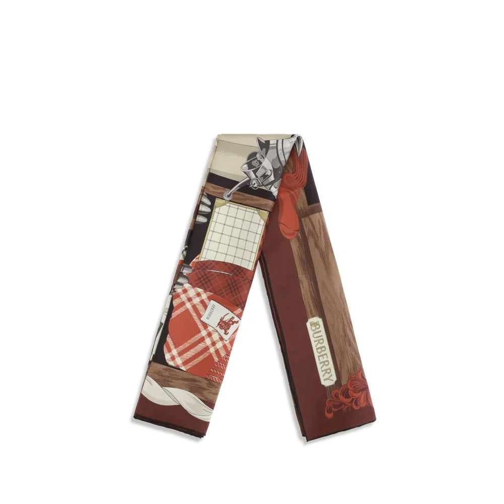 Écharpe en soie marron Burberry