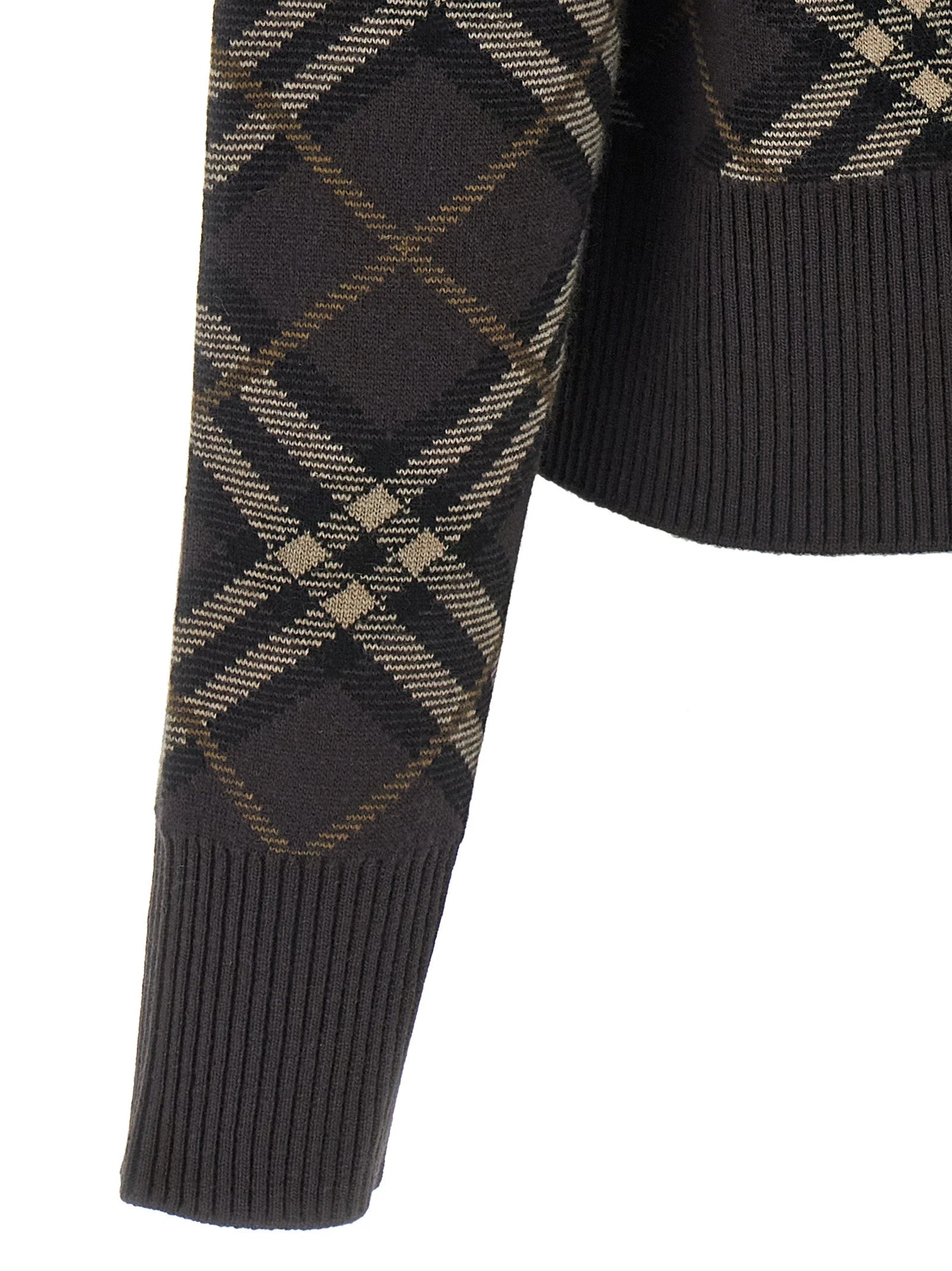 Burberry Brown Wool Cardigan - L
