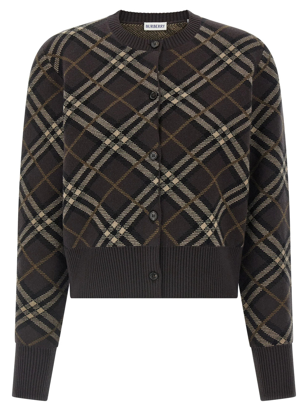 Burberry Brown Wool Cardigan - L