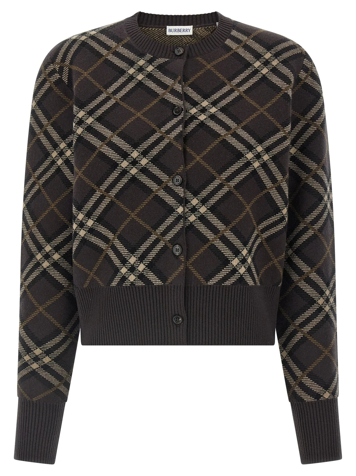 Burberry Brown Wool Cardigan - L