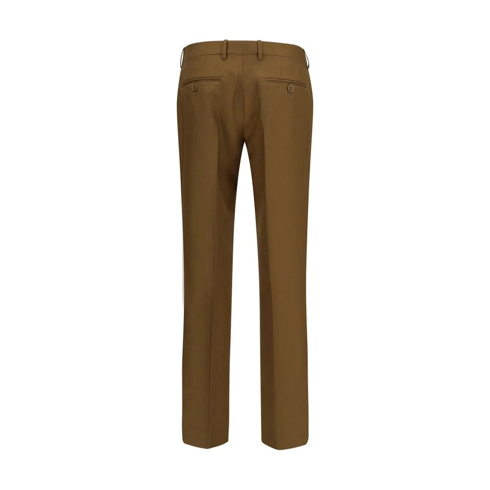 Burberry Hnědé vlněné kalhoty Oves Aries - 6
